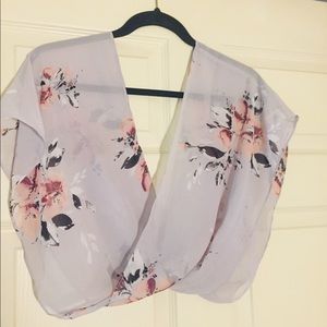 Purple Flower print Scarf